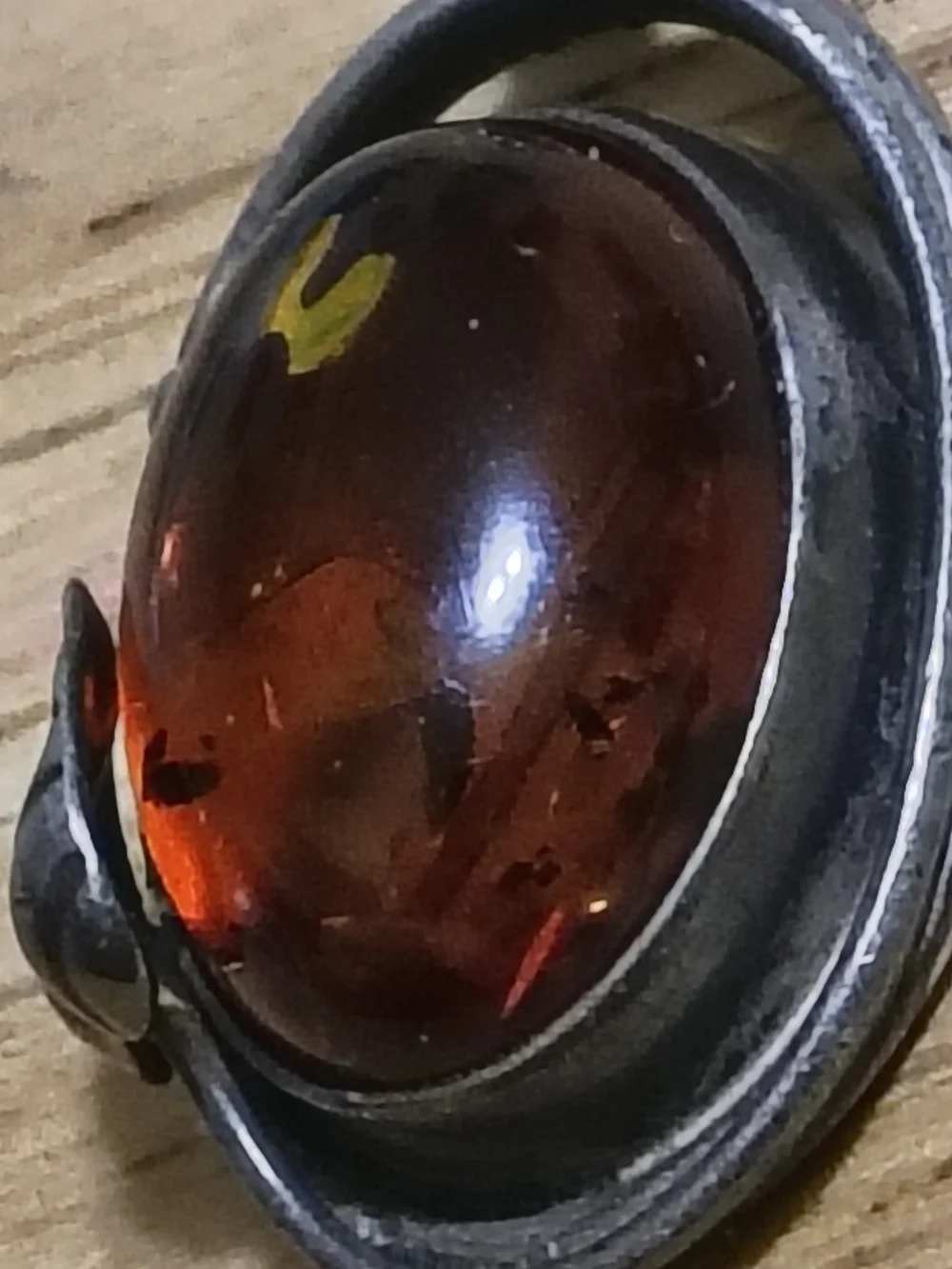 Vintage Sterling Silver Navajo Native American Baltic Amber Necklace 18